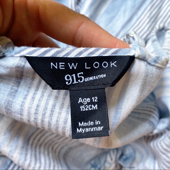 🐟 NEW LOOK BLUE WHITE STRIPE JUNIOR LINEN JUMPSUIT! - Picture 5 of 9